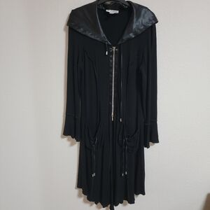 Joseph Ribkoff Satin Hooded Zip Front Jacket